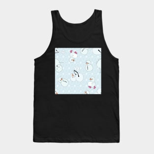 Cute Snowmen playing with snowballs during Tank Top
